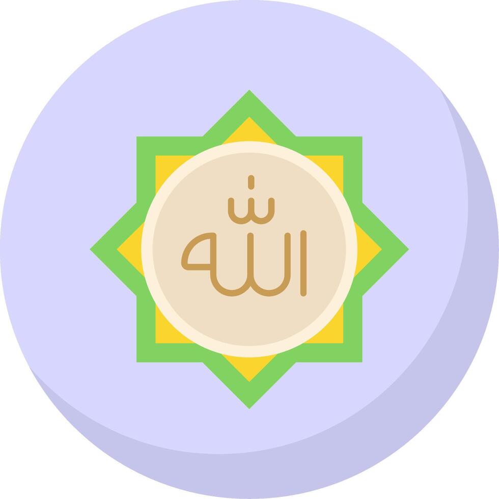 Allah Glyph Flat Bubble Icon vector