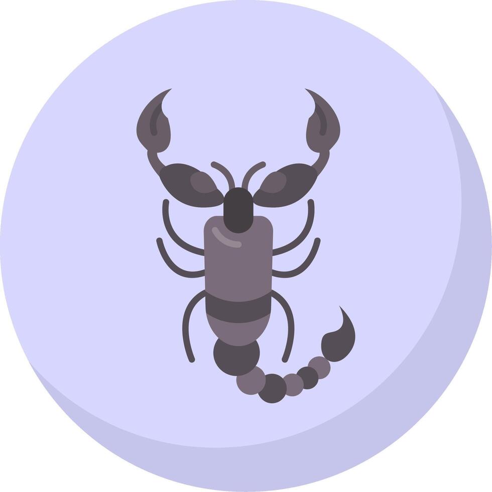 Scorpion Glyph Flat Bubble Icon vector