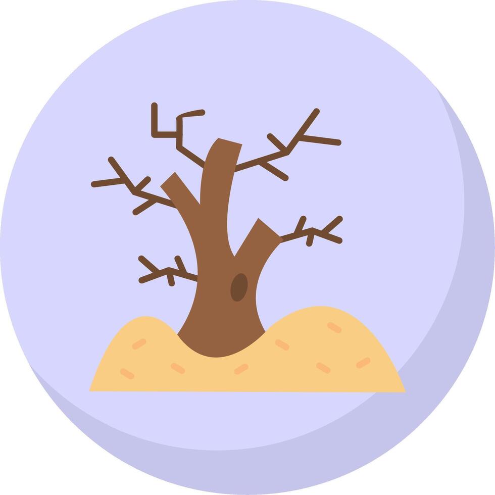 Tree Glyph Flat Bubble Icon vector