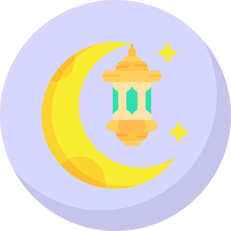 Ramadan Glyph Flat Bubble Icon vector