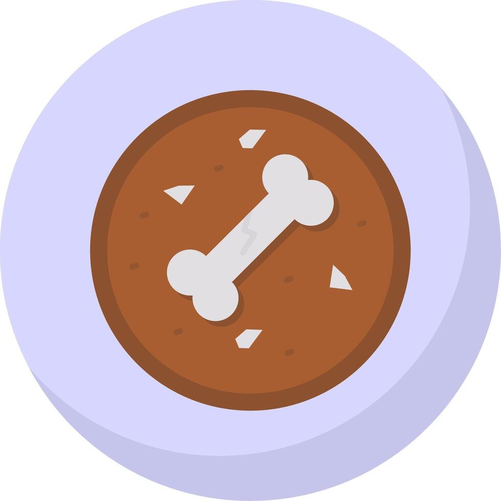 Fossil Glyph Flat Bubble Icon vector