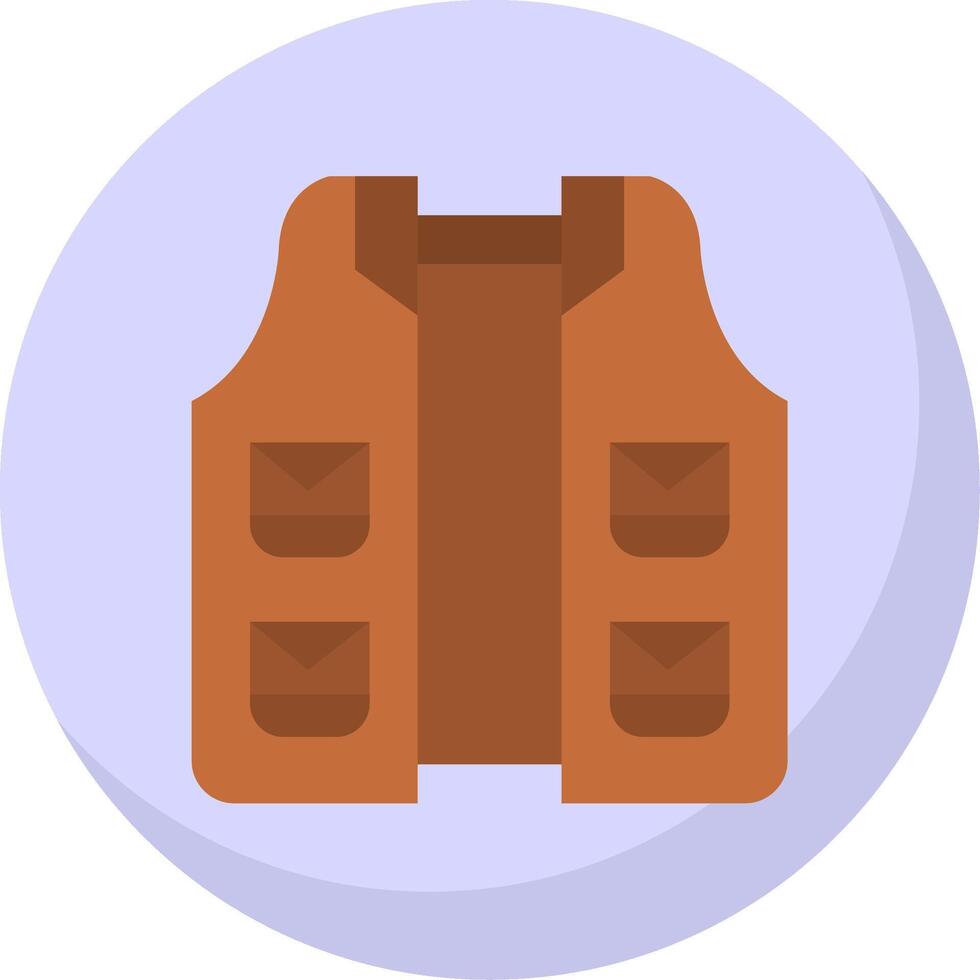 Vest Glyph Flat Bubble Icon vector