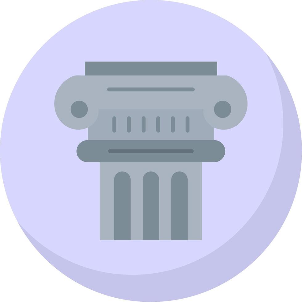 Pillar Glyph Flat Bubble Icon vector