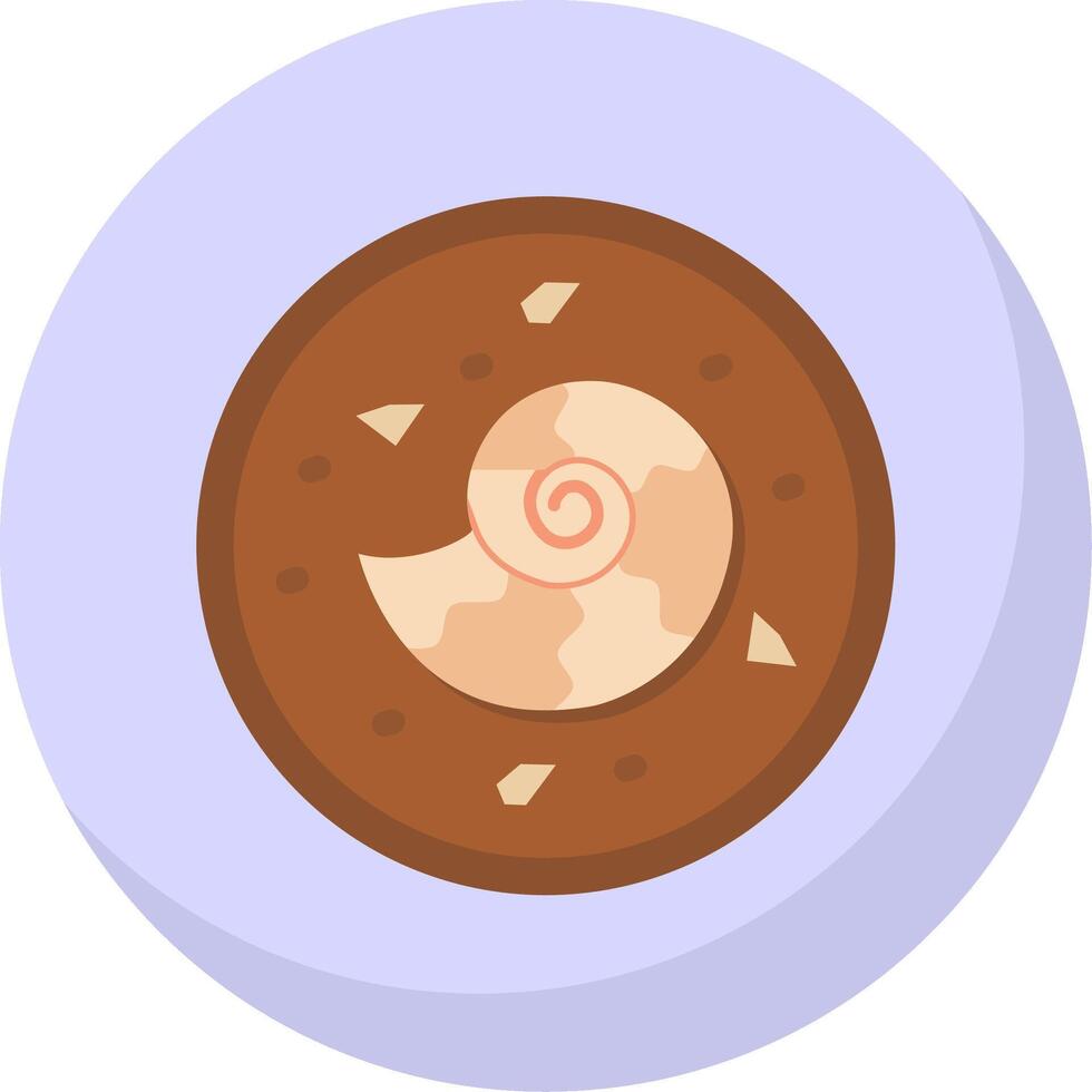 Fossil Glyph Flat Bubble Icon vector