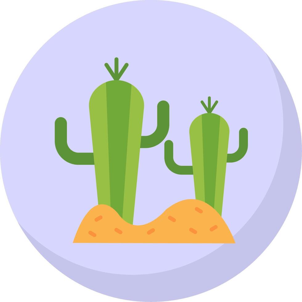 Cactus Glyph Flat Bubble Icon vector