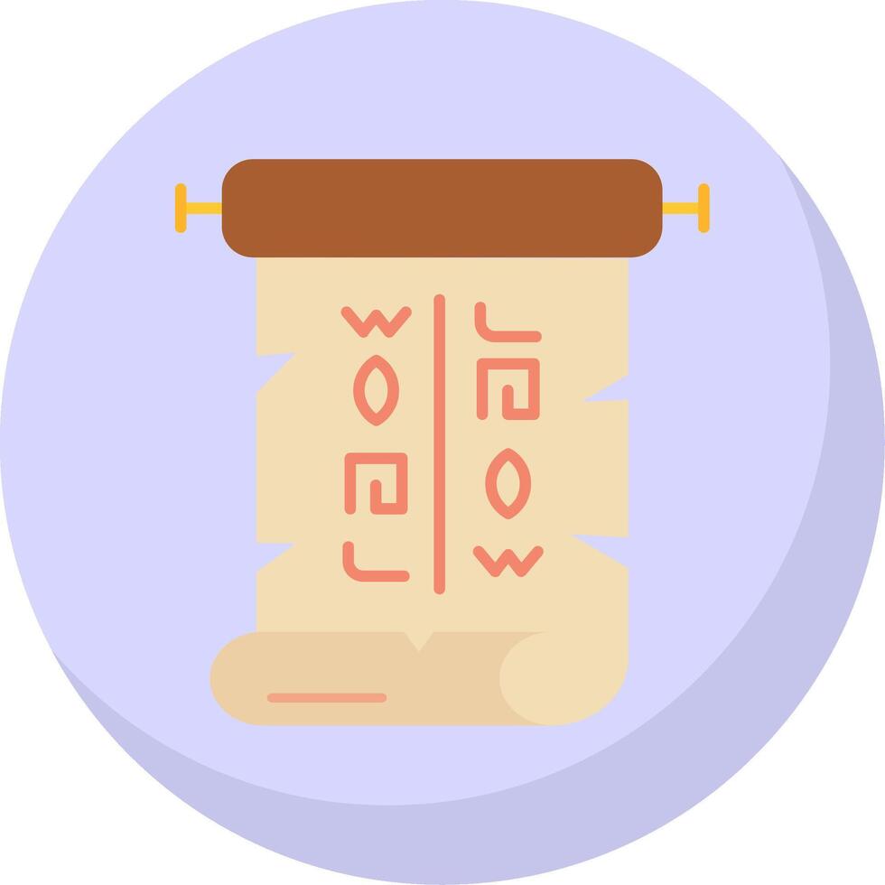 Papyrus Glyph Flat Bubble Icon vector
