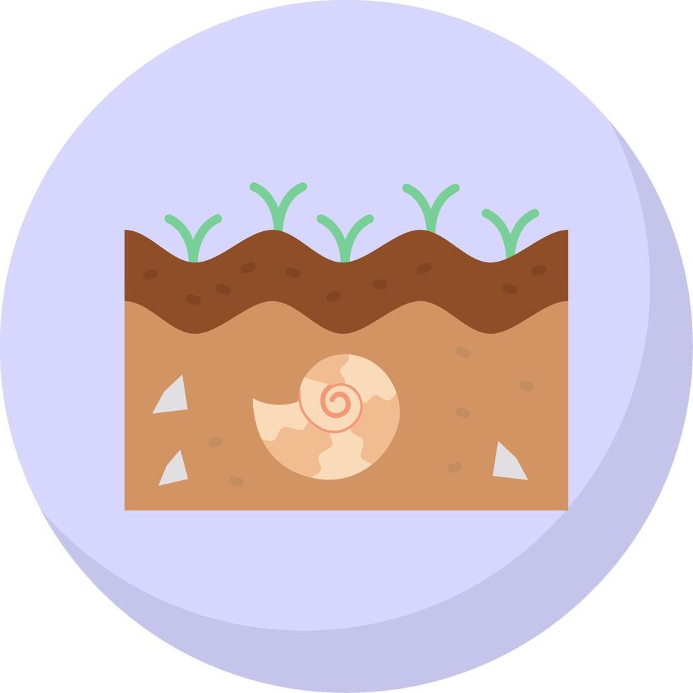 Fossil Glyph Flat Bubble Icon vector