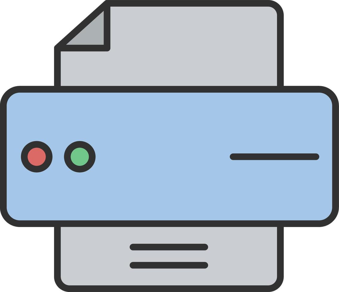 Printer Line Filled Light Icon vector