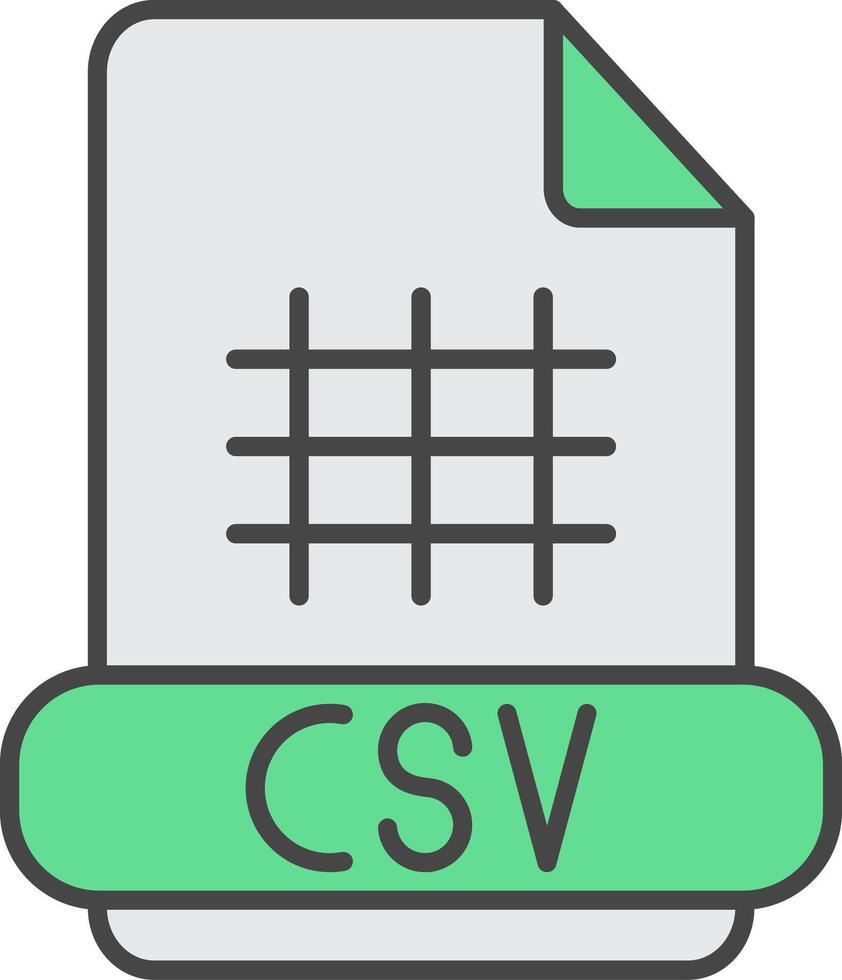 Csv Line Filled Light Icon vector