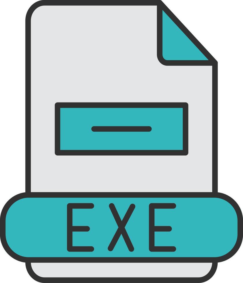 Exe Line Filled Light Icon vector