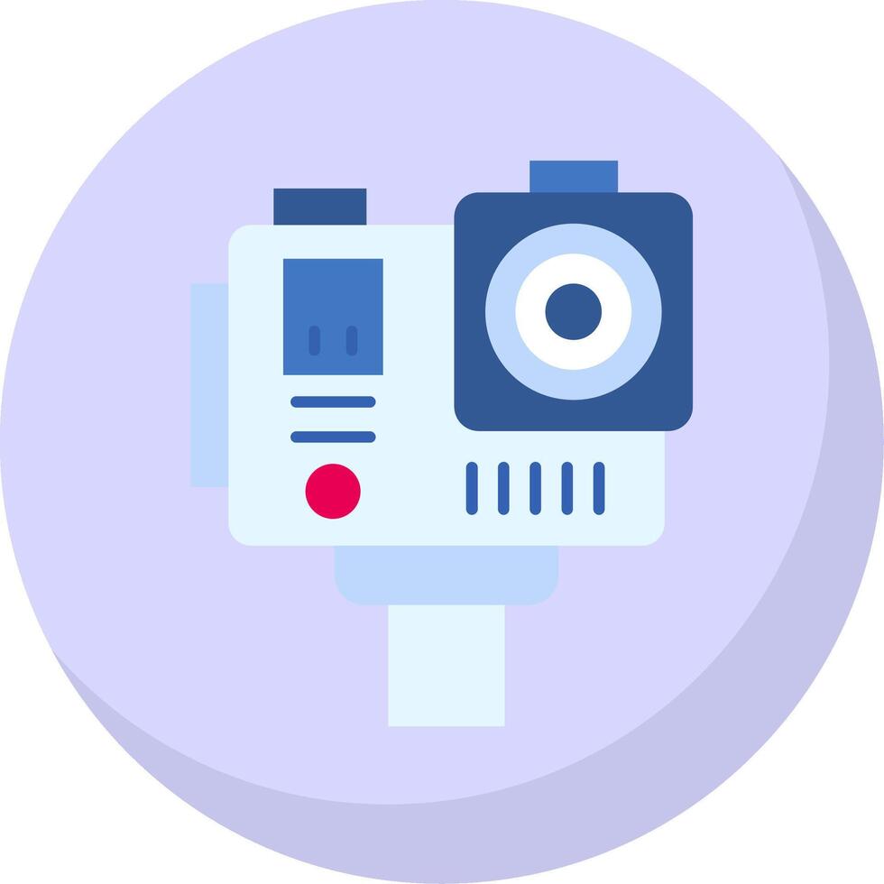 Action camera Glyph Flat Bubble Icon vector