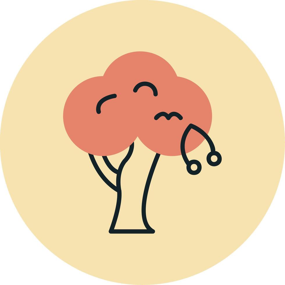 Cereza árbol vector icono