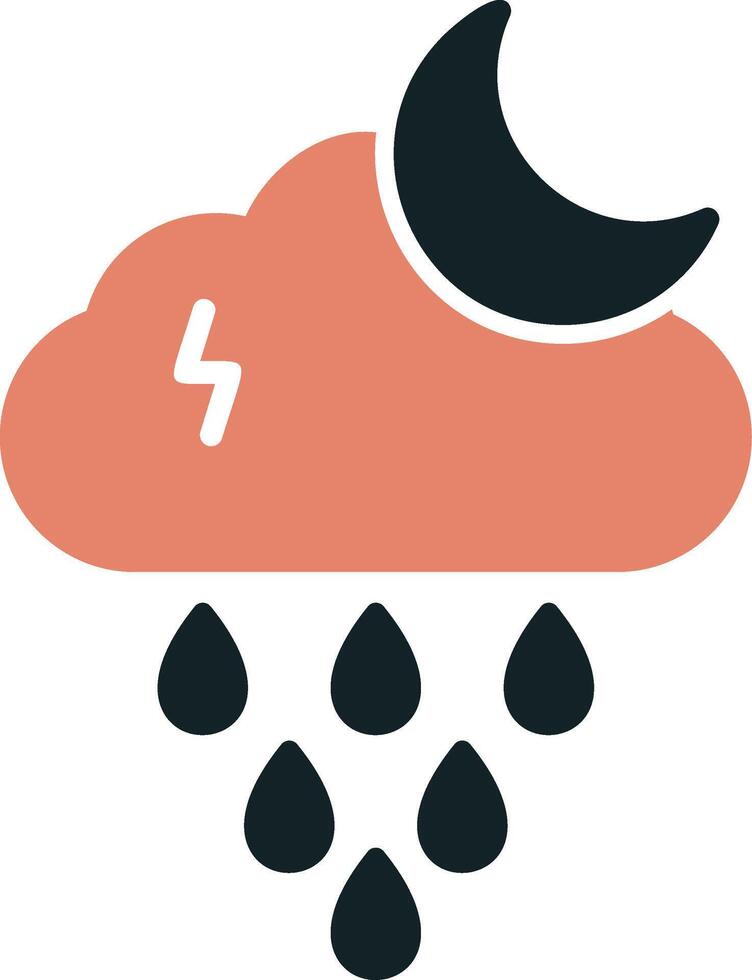 icono de vector de lluvia de noche