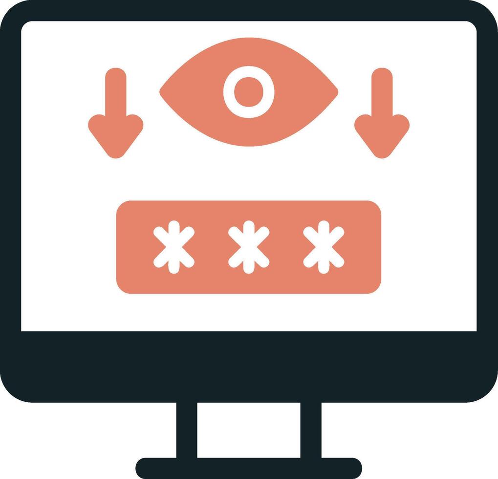 computadora spyware vector icono