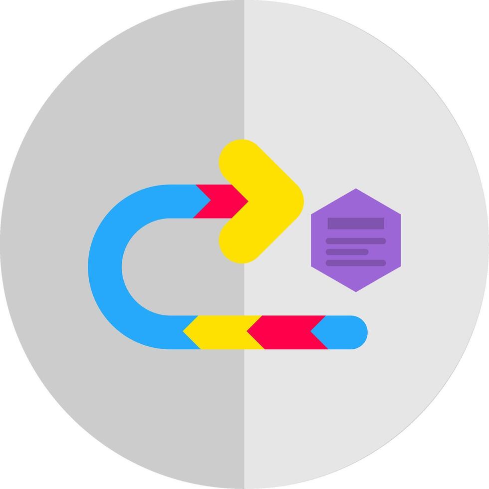 Right turn Flat Scale Icon vector