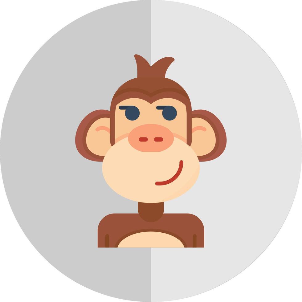 Smirking Flat Scale Icon vector