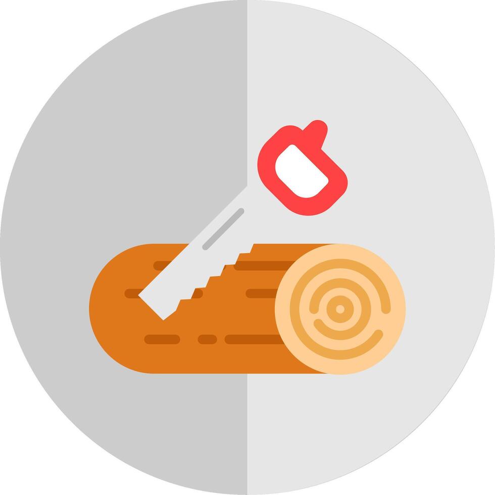 Sawing Flat Scale Icon vector