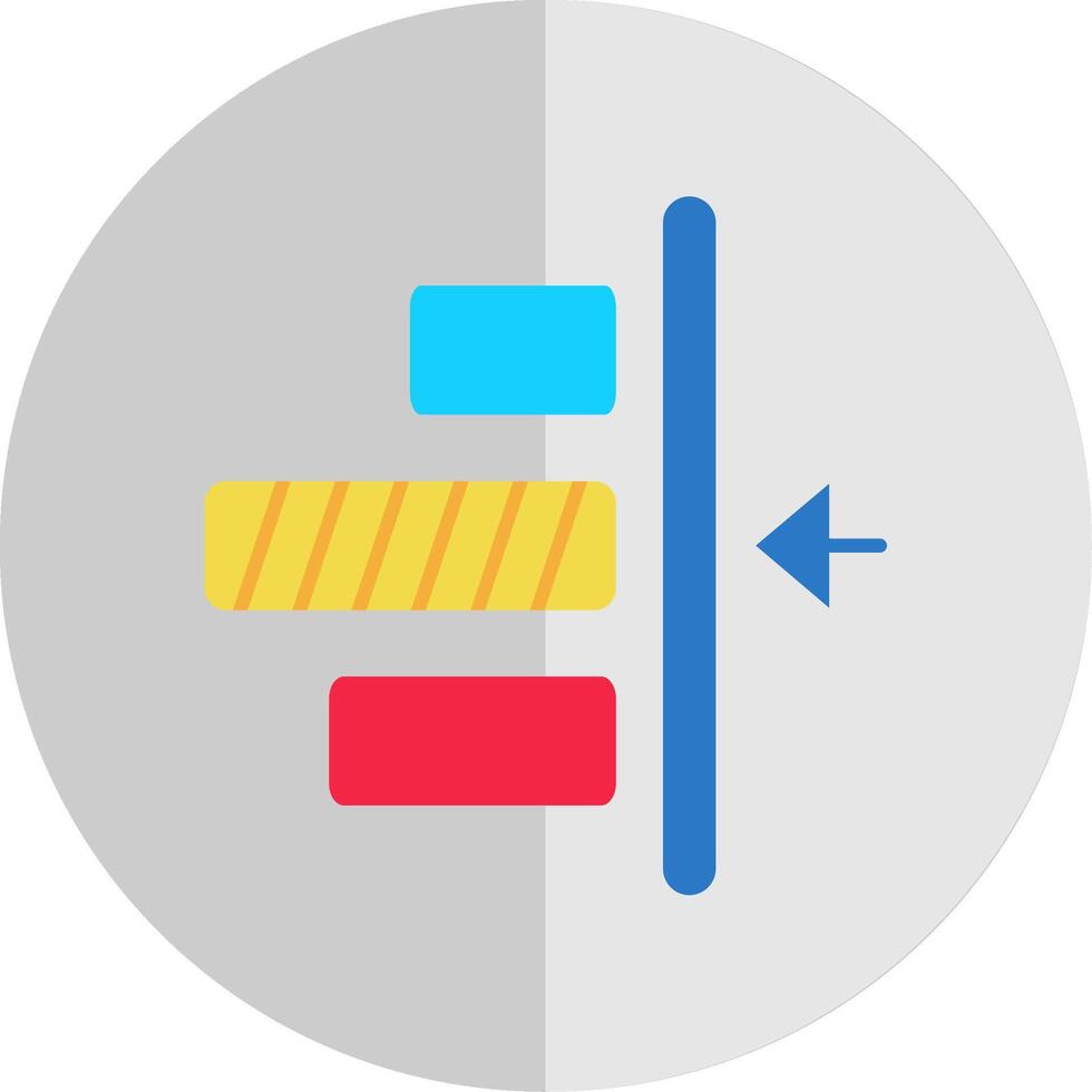 Right alignment Flat Scale Icon vector