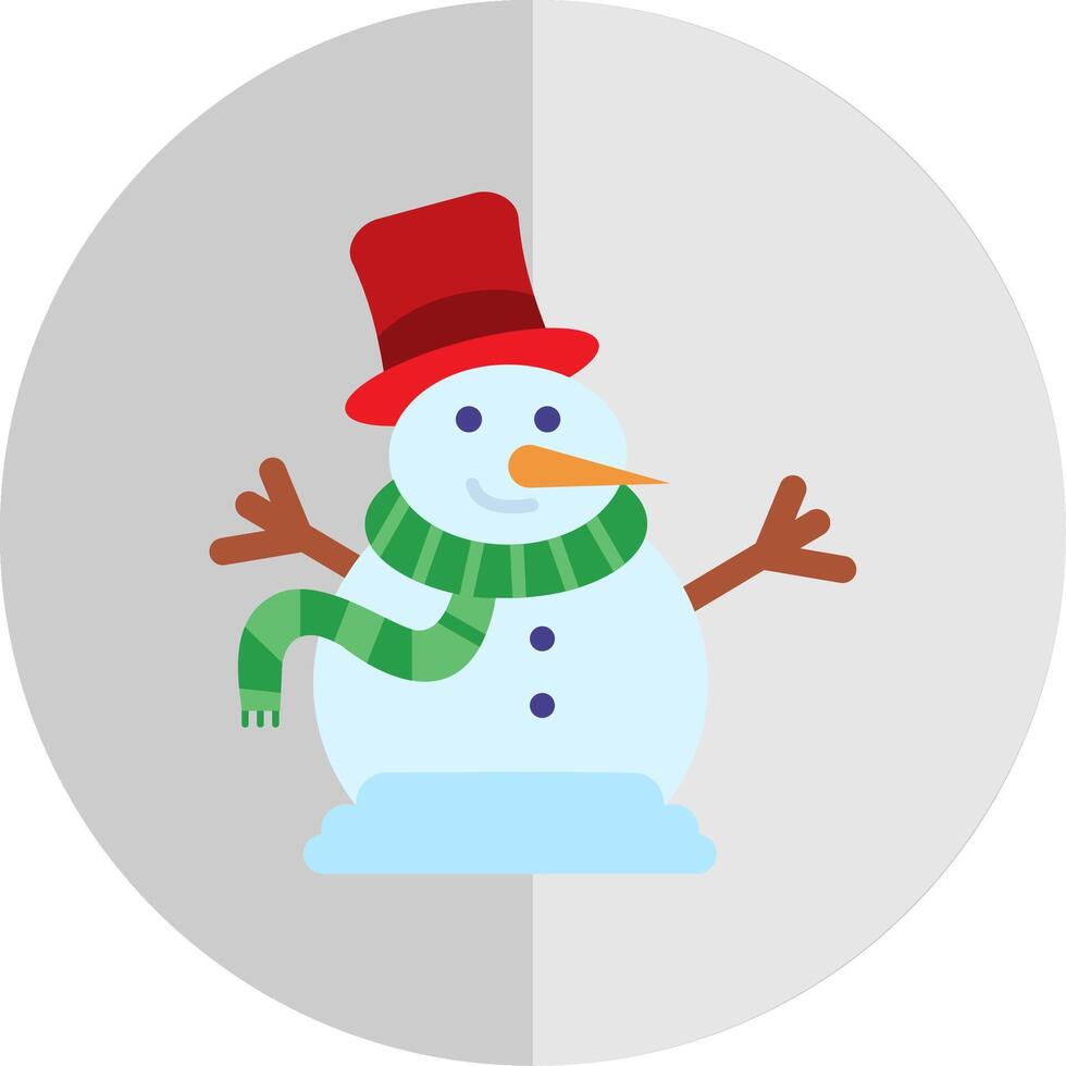 Snowman Flat Scale Icon vector