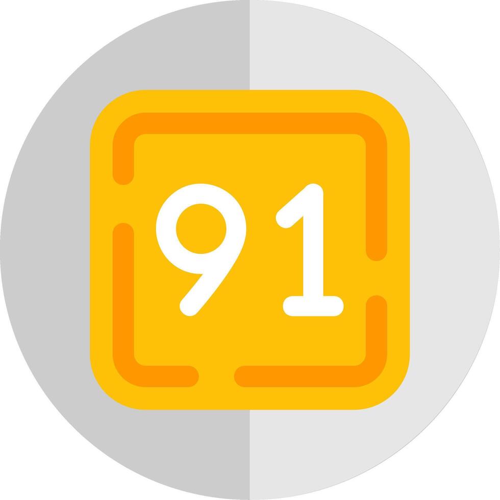 Ninety One Flat Scale Icon vector