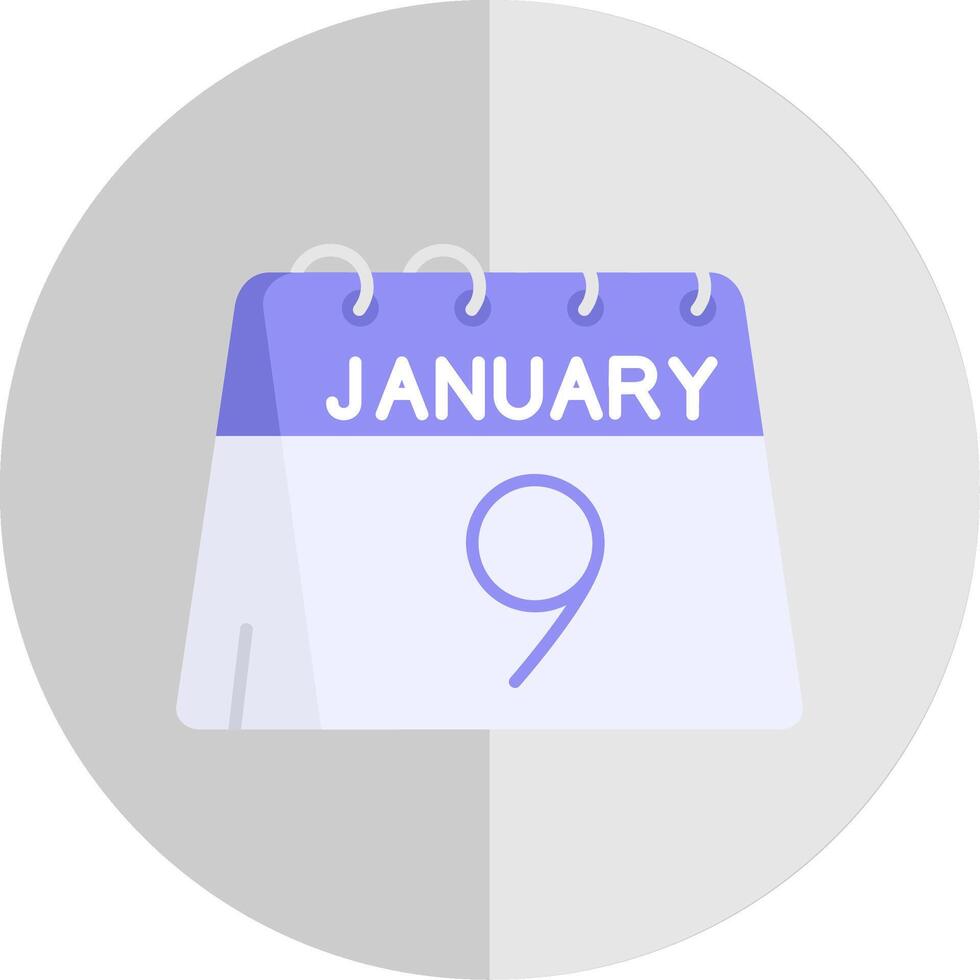 9th of January Flat Scale Icon vector