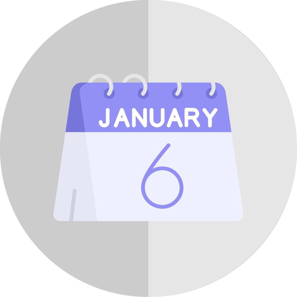 6to de enero plano escala icono vector