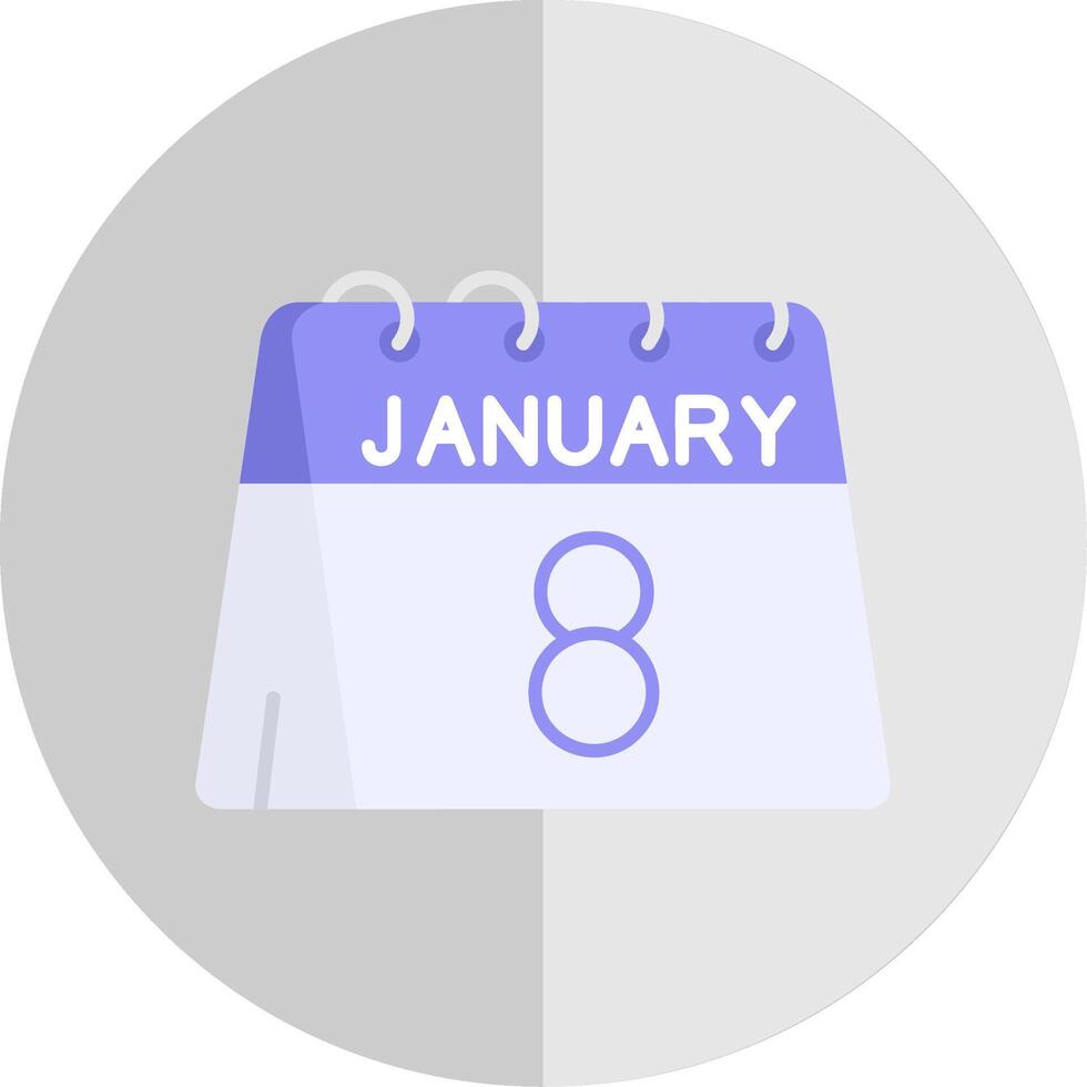 8th of January Flat Scale Icon vector