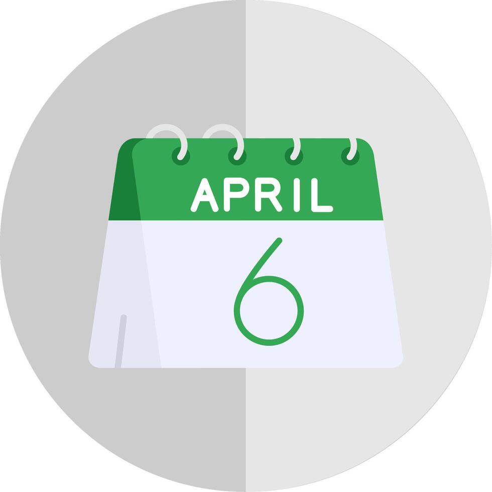 6th of April Flat Scale Icon vector
