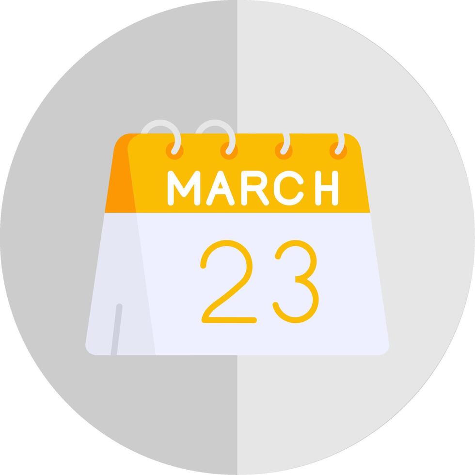 23 de marzo plano escala icono vector
