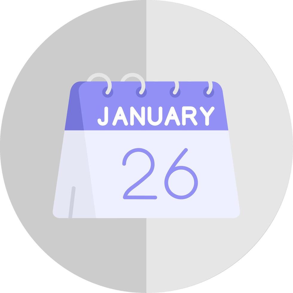 26 de enero plano escala icono vector