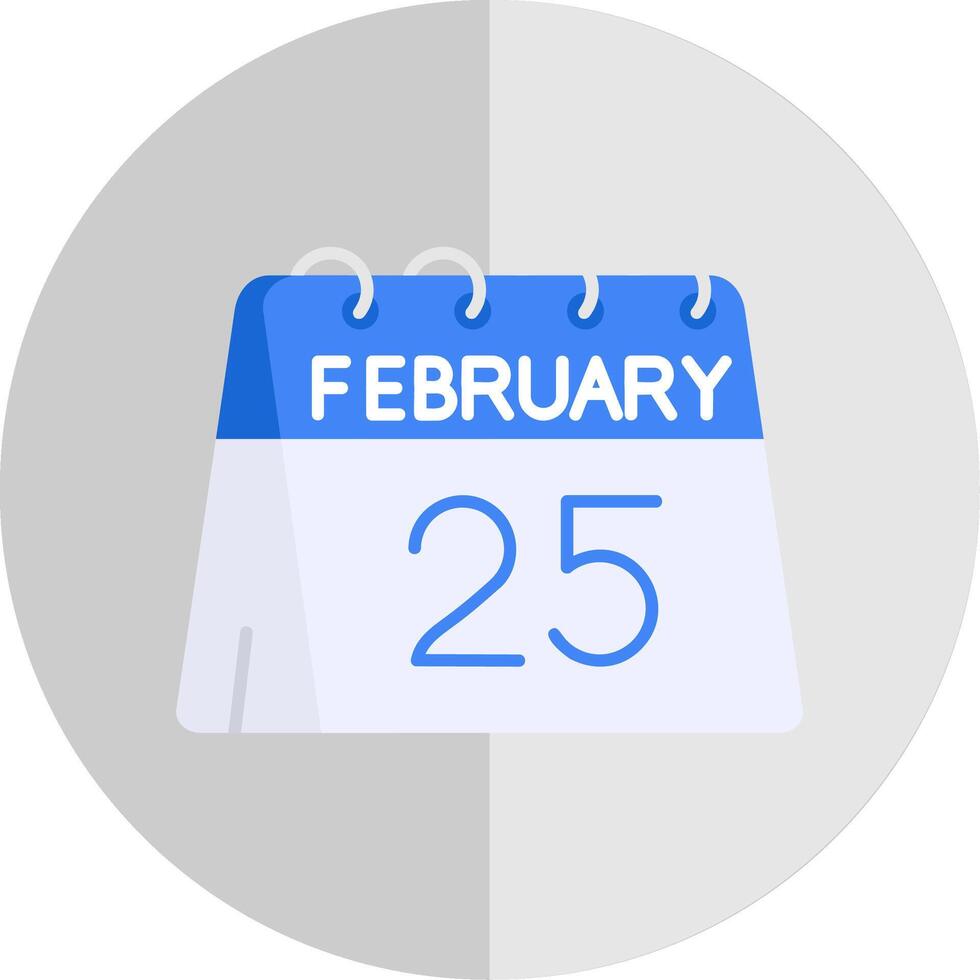 25th of February Flat Scale Icon vector