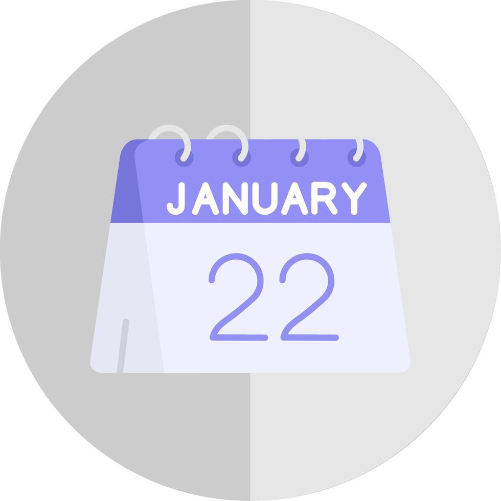 22nd of January Flat Scale Icon vector