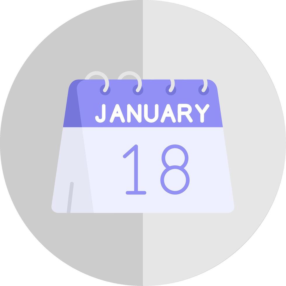 18th of January Flat Scale Icon vector