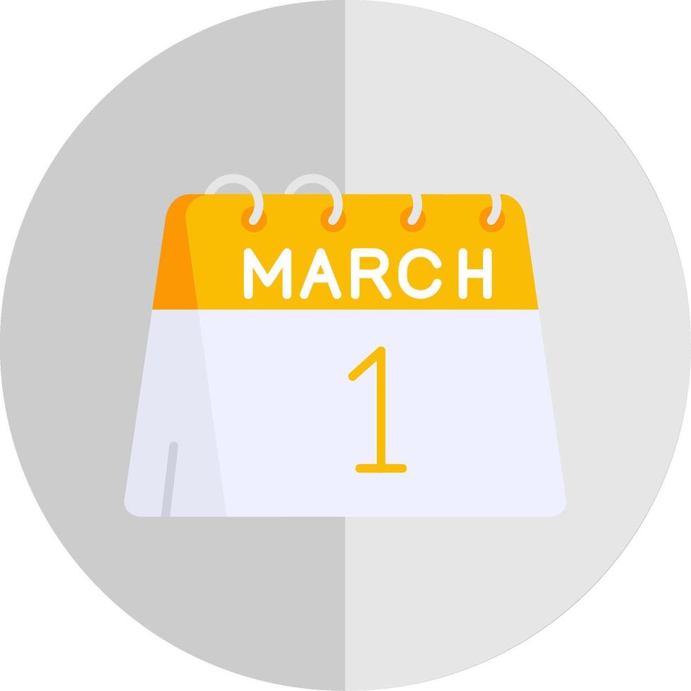 1st of March Flat Scale Icon vector