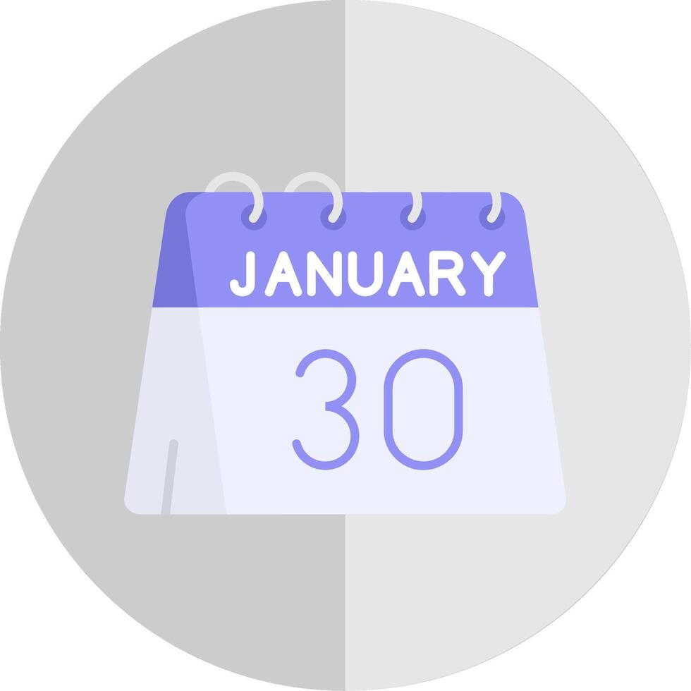 30th of January Flat Scale Icon vector