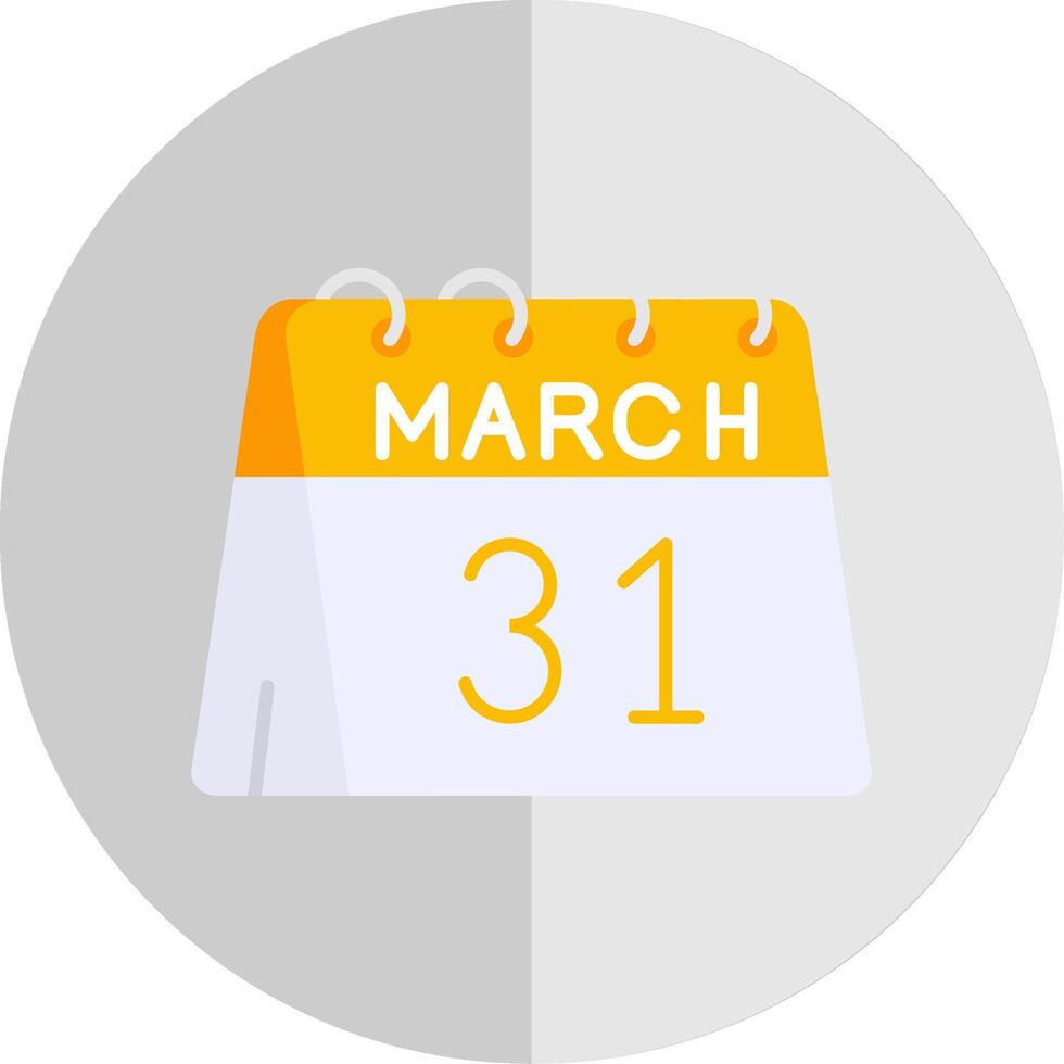 31st of March Flat Scale Icon vector