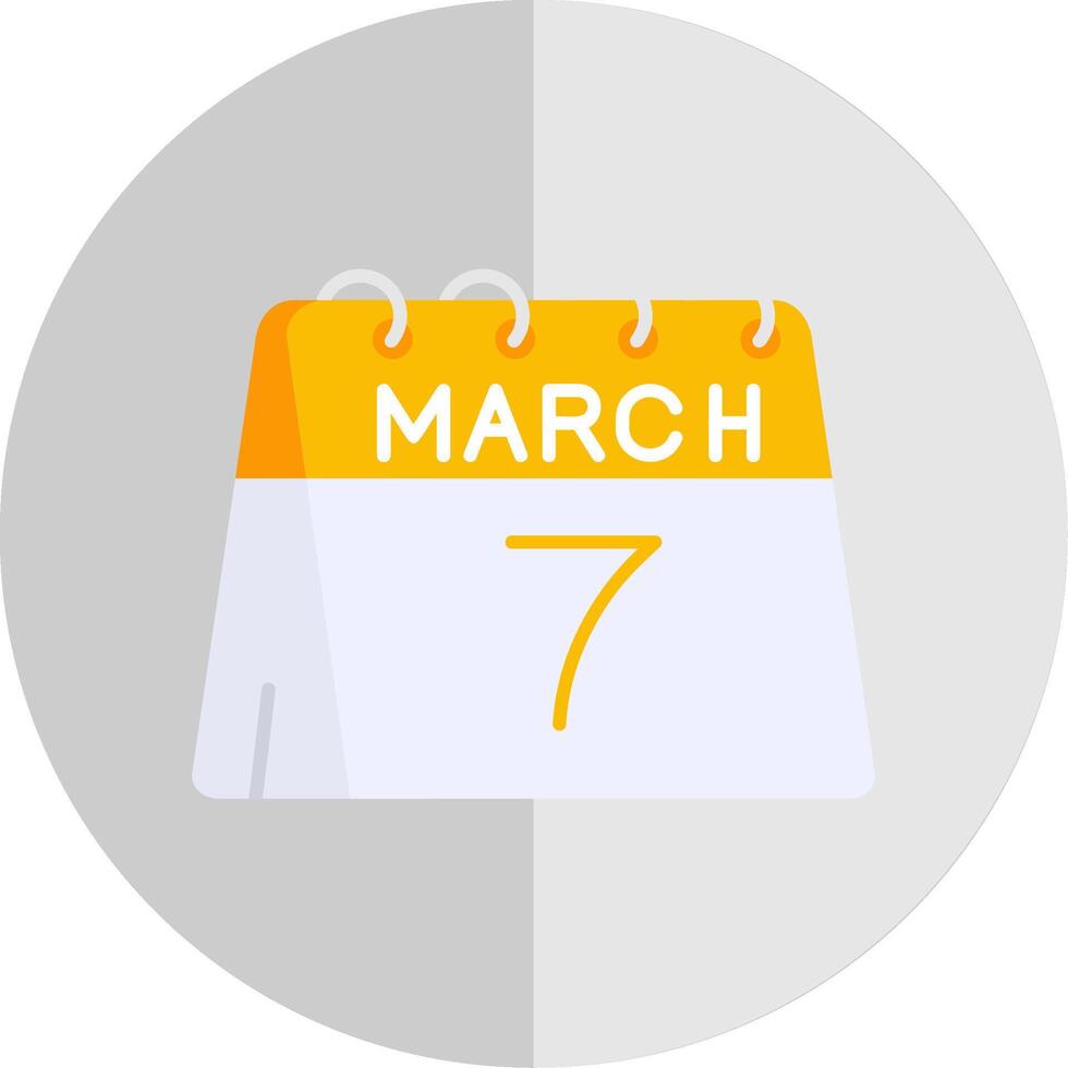 7mo de marzo plano escala icono vector