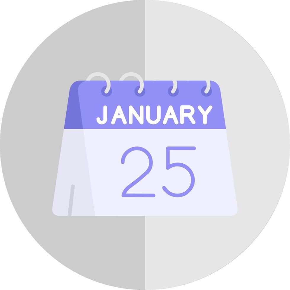 25th of January Flat Scale Icon vector