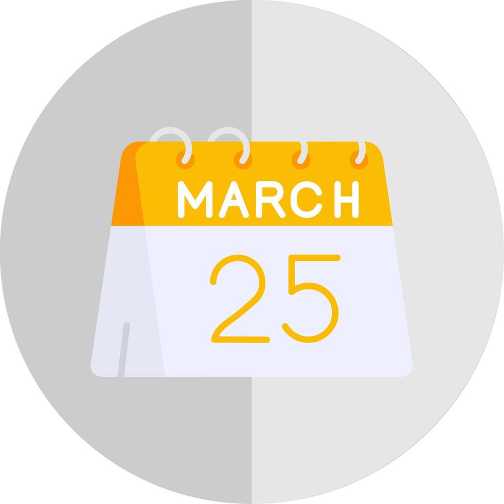 25th of March Flat Scale Icon vector