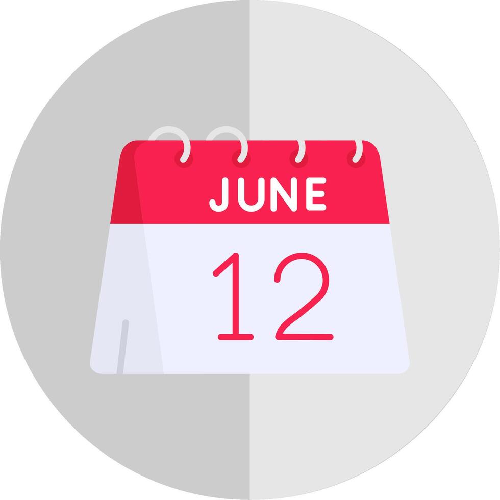 12th of June Flat Scale Icon vector