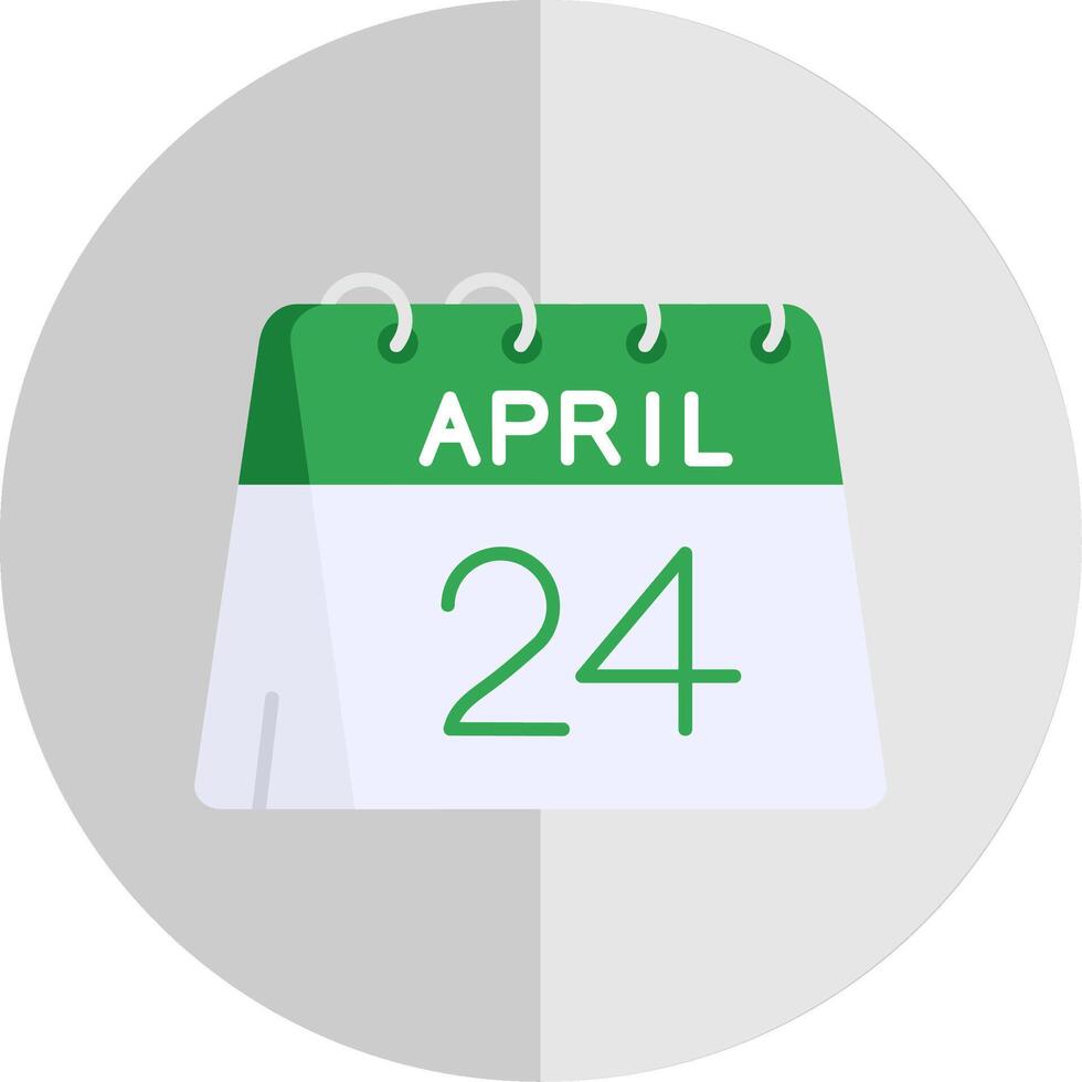 24th of April Flat Scale Icon vector