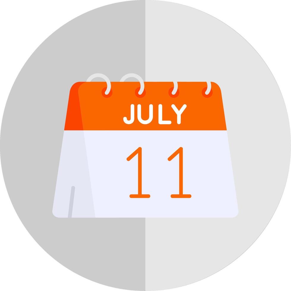 11th of July Flat Scale Icon vector