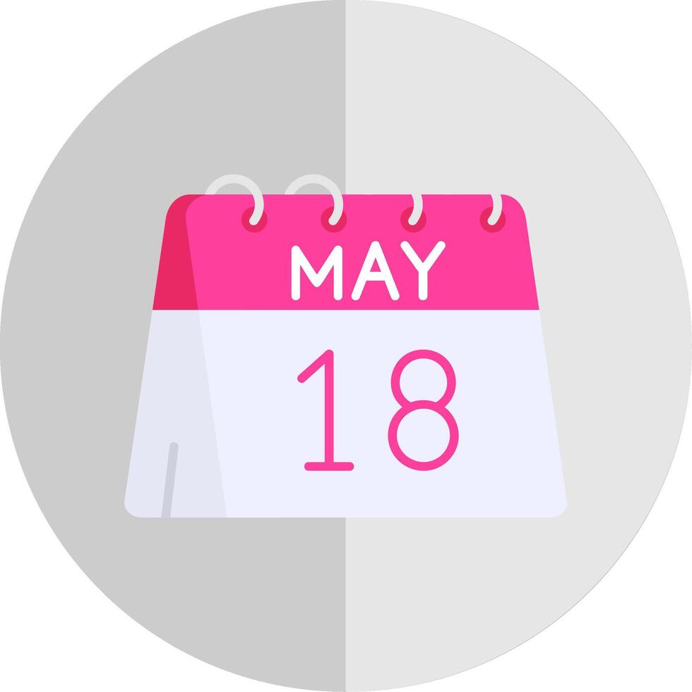 18th of May Flat Scale Icon vector