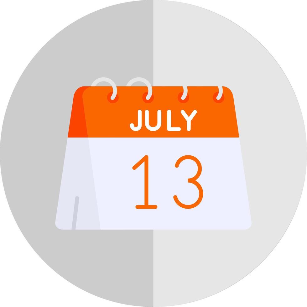 13th of July Flat Scale Icon vector