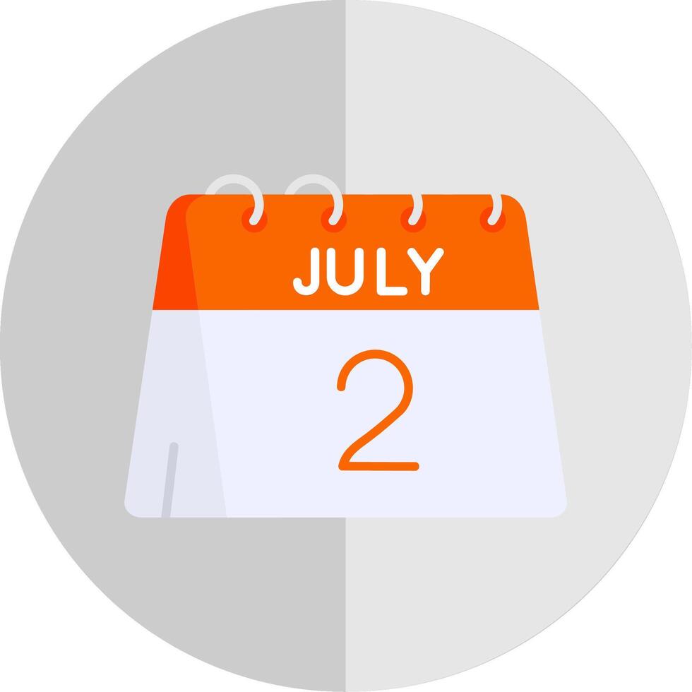 2nd of July Flat Scale Icon vector