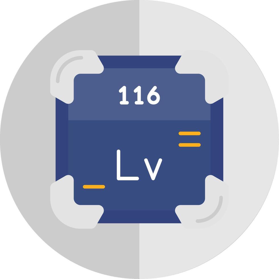 livermorium plano escala icono vector