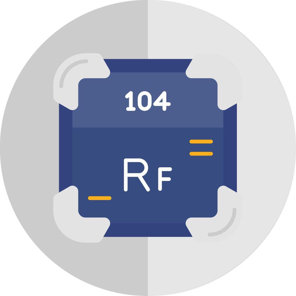Rutherfordium Flat Scale Icon vector