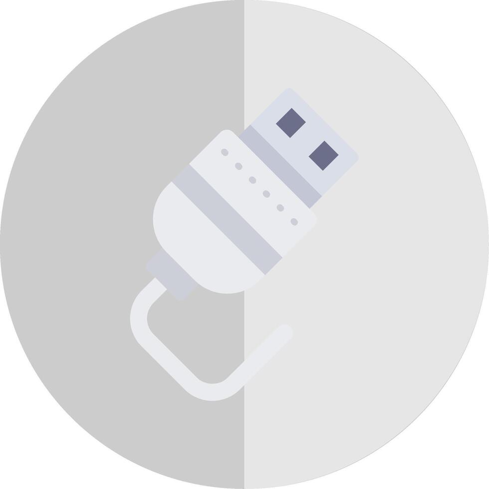 USB plano escala icono vector