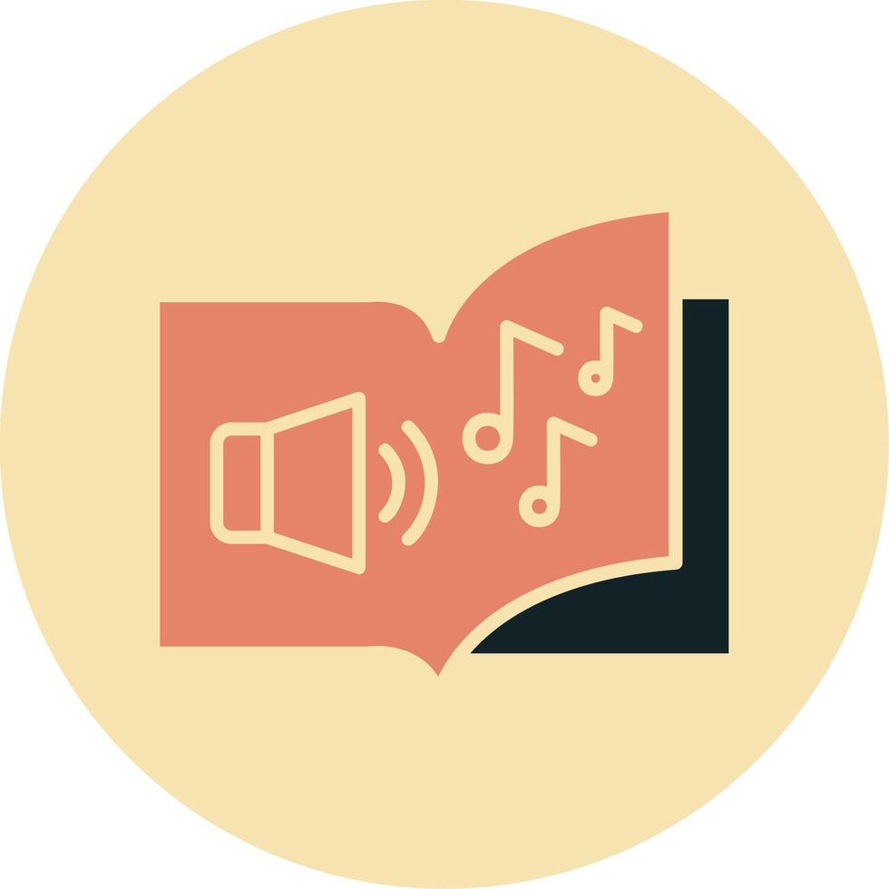 icono de vector de libro de audio