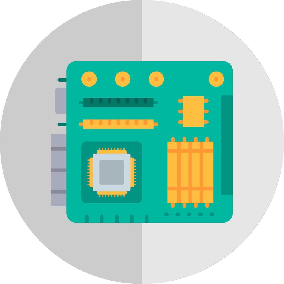 Motherboard Flat Scale Icon vector